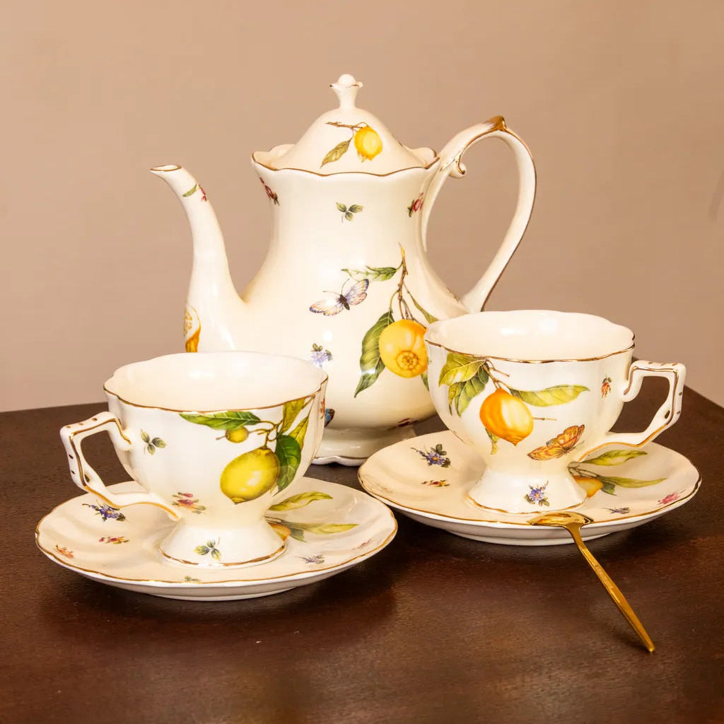 Lemon Garden Teapot & Cup Set - Delicors