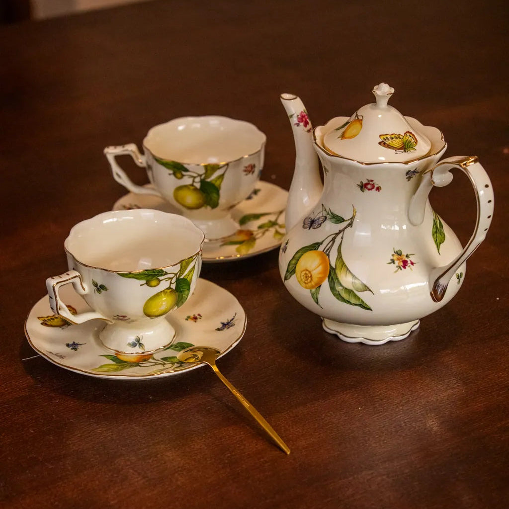 Lemon Garden Teapot & Cup Set - Delicors