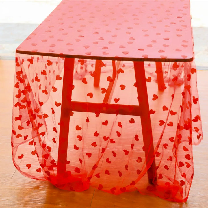 Love Heart Mesh Tablecloth