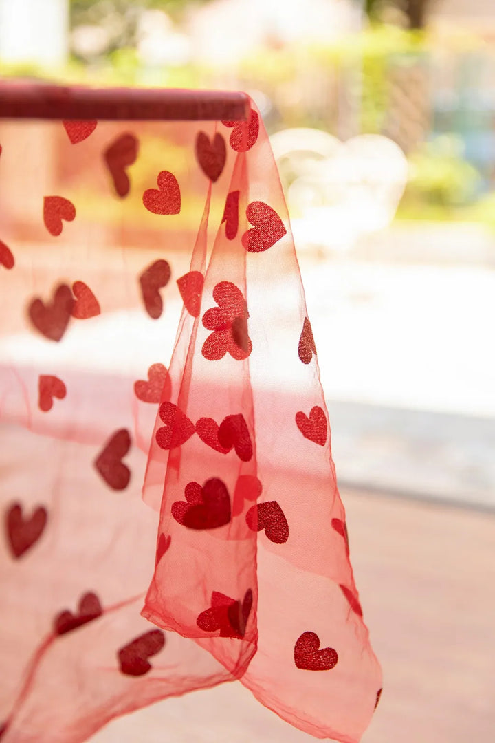 Love Heart Mesh Tablecloth