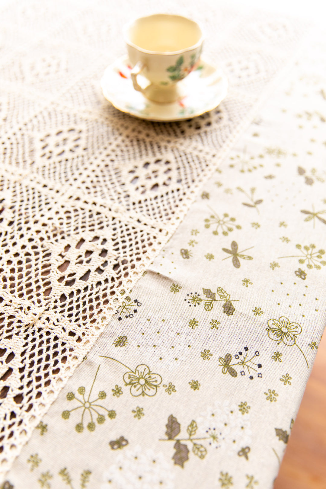 Neutral beige tablecloth for home