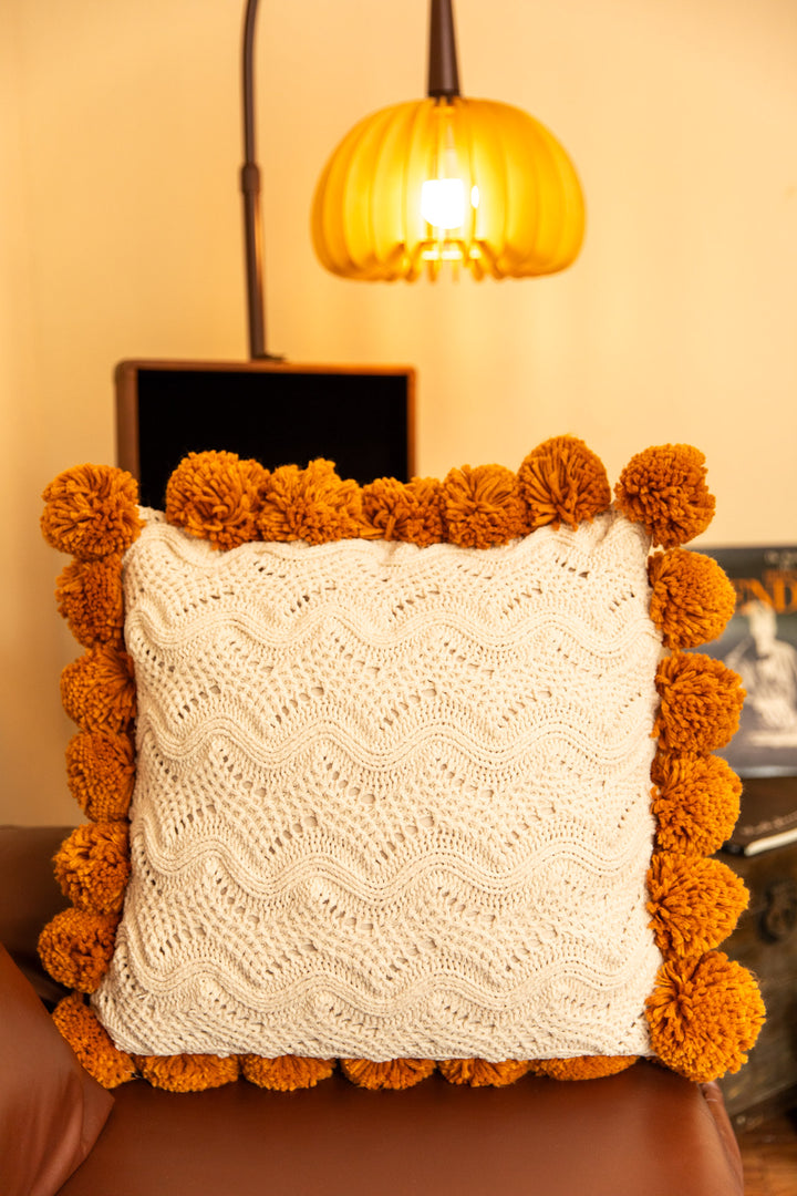 Pom Pom Weave Cushion -- Delicors