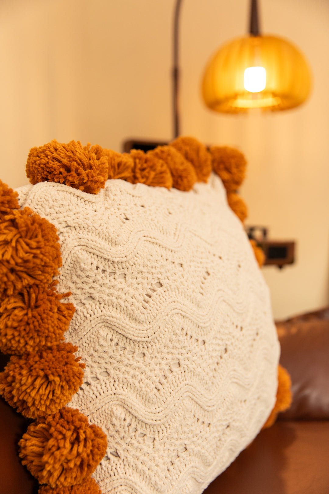 Pom Pom Weave Cushion -- Delicors