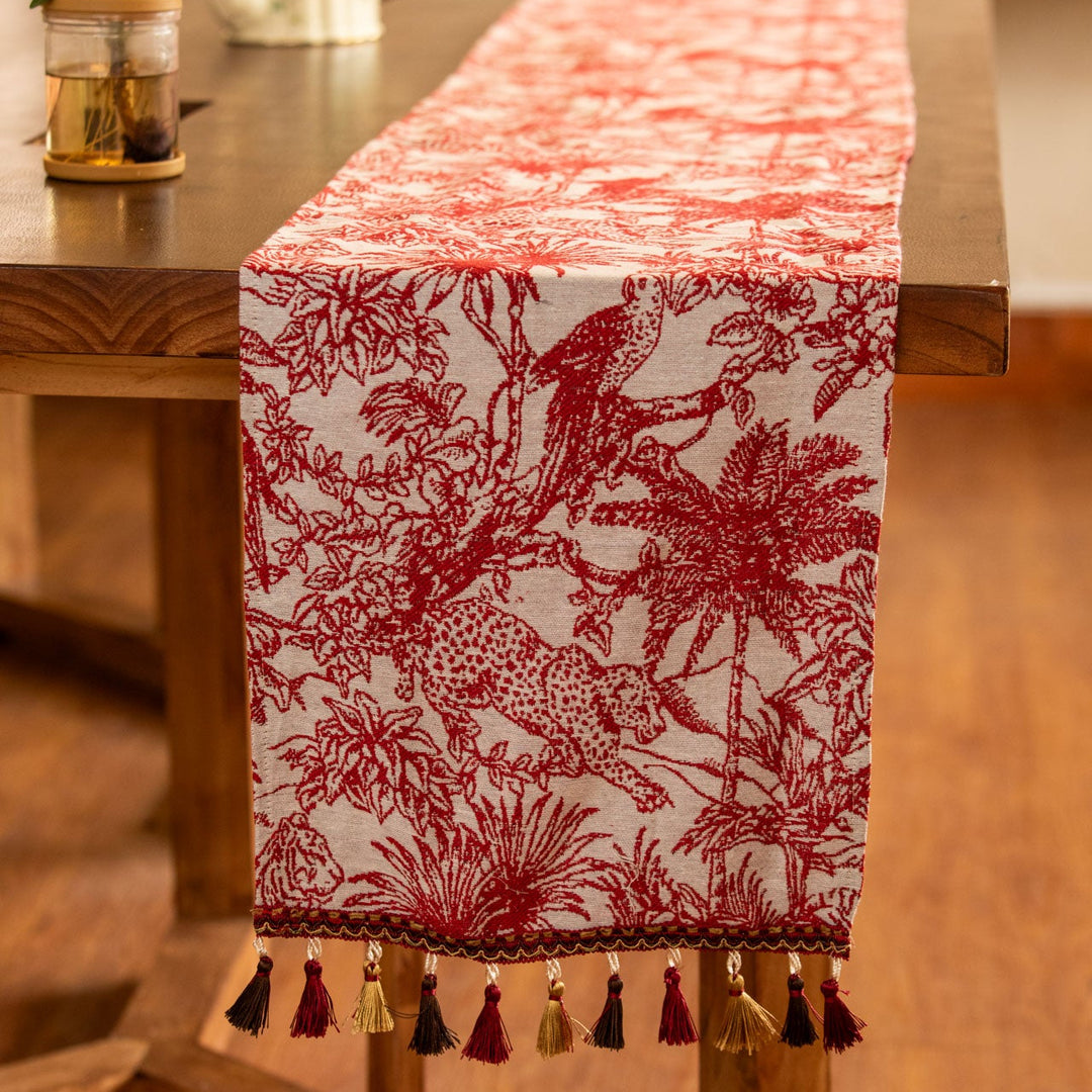 Red Palm Table Runner -- Delicors