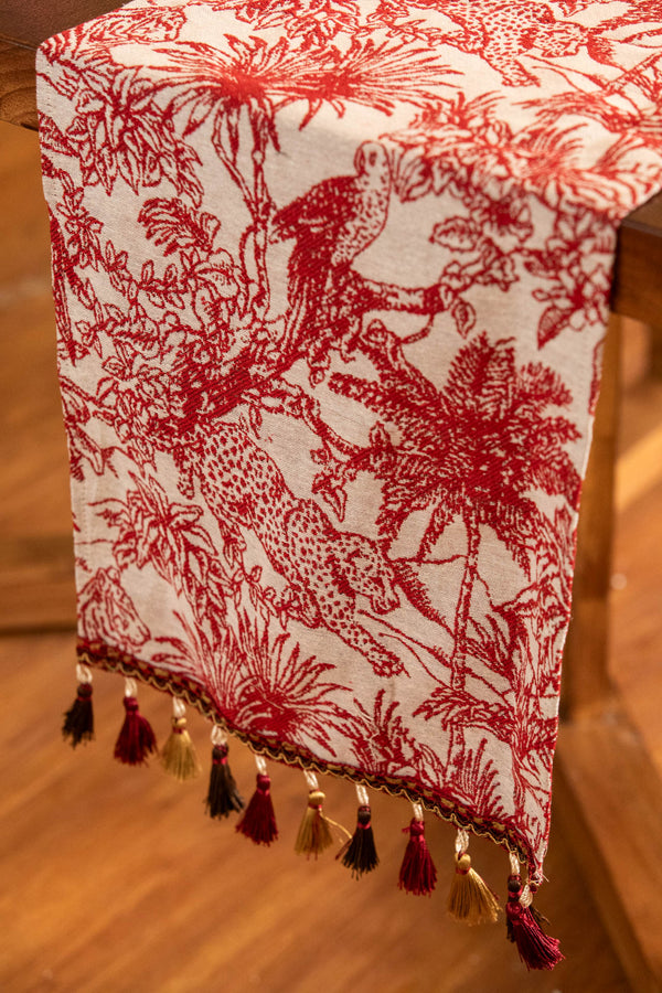 Red Palm Table Runner -- Delicors