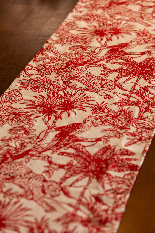 Red Palm Table Runner -- Delicors