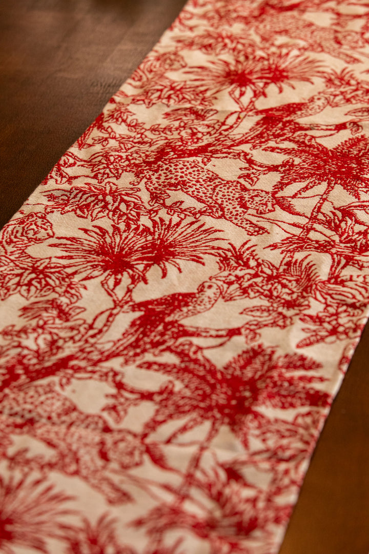 Red Palm Table Runner -- Delicors