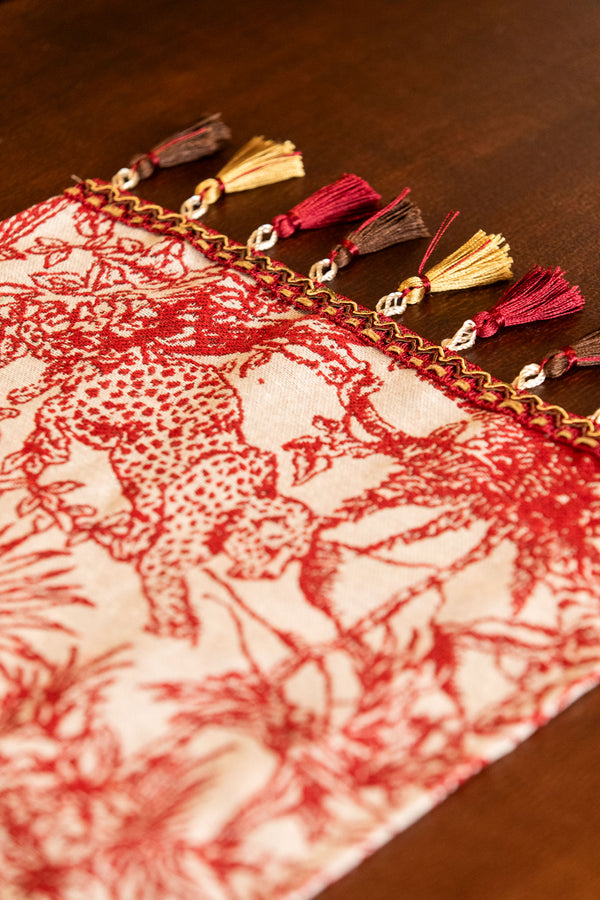 Red Palm Table Runner -- Delicors