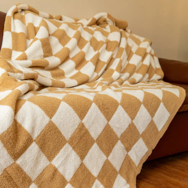 Retro Checkerboard Plus Soft Blanket - Delicors