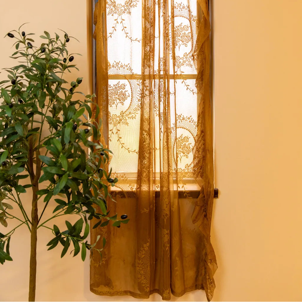 Royal Story Lace Curtain GoldenRod - Delicors