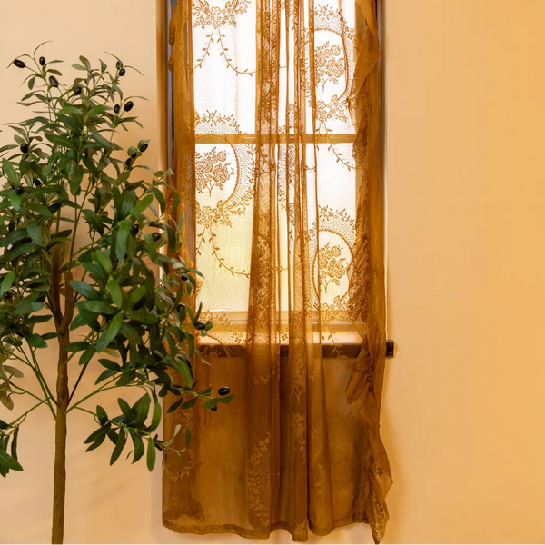 Royal Story Lace Curtain GoldenRod - Delicors