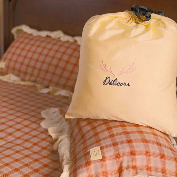Soft Haze Plaid Bedding Set - Delicors