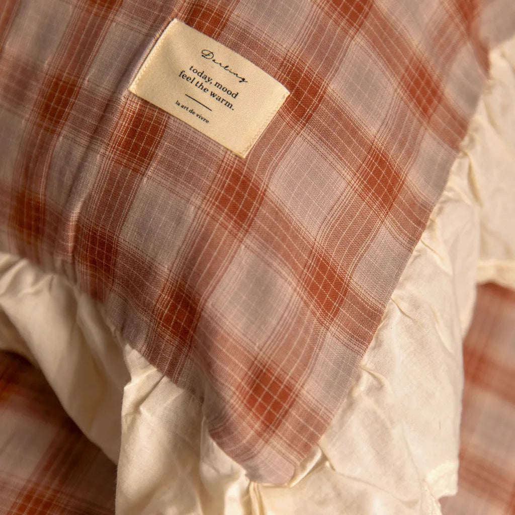 Soft Haze Plaid Bedding Set - Delicors