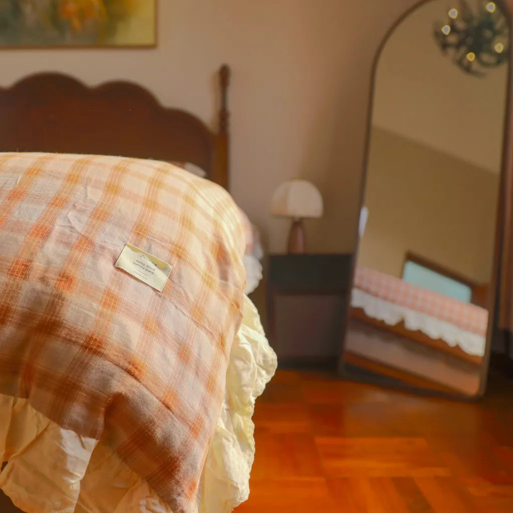 Soft Haze Plaid Bedding Set - Delicors