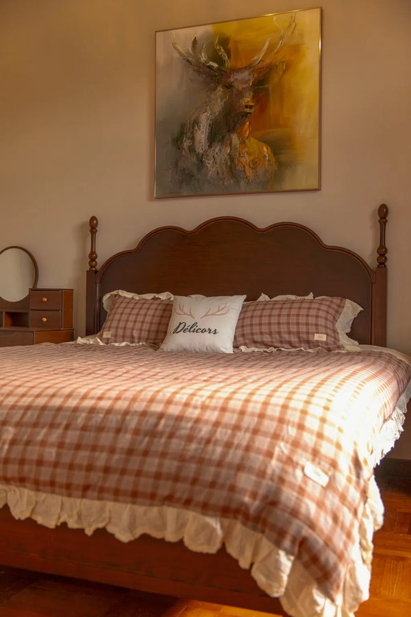 Soft Haze Plaid Bedding Set - Delicors
