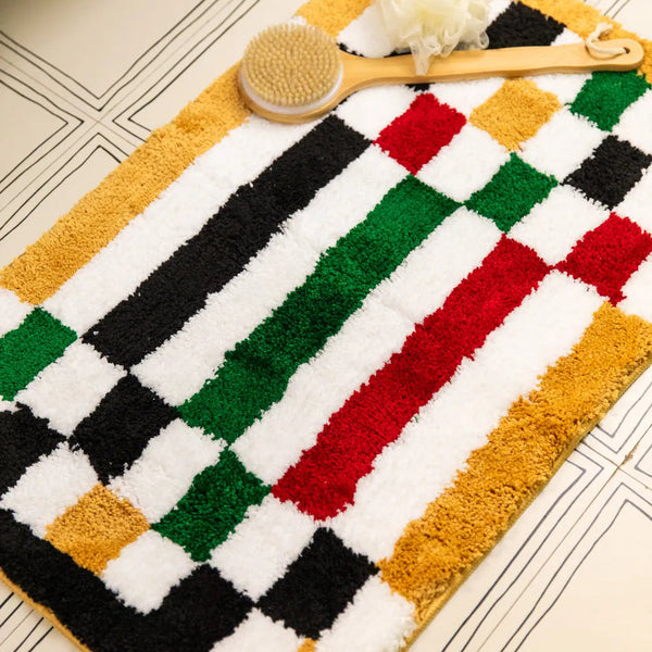 Vibrant Checkered Revival Bath Mat - Delicors