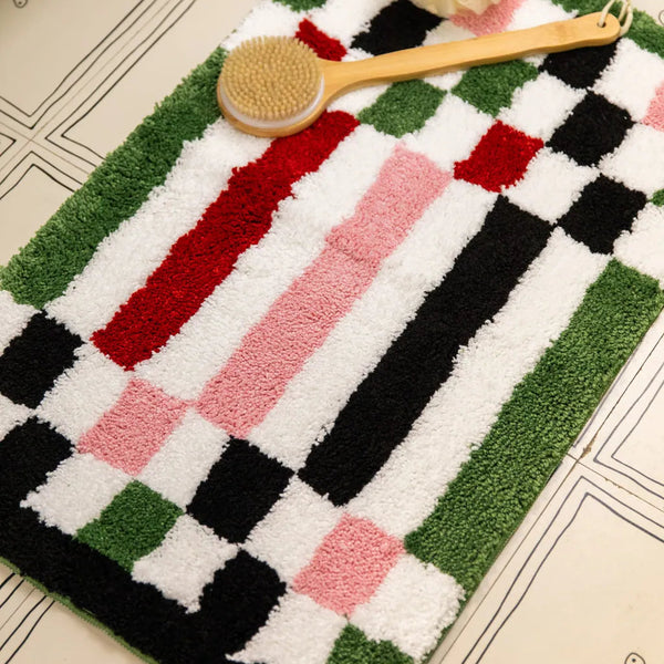 Vibrant Checkered Revival Bath Mat - Delicors