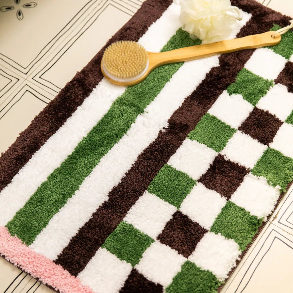 Vibrant Checkered Revival Bath Mat - Delicors