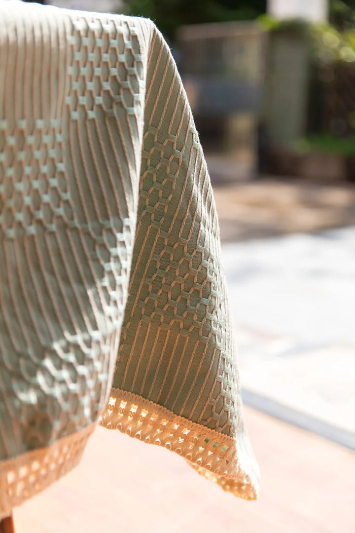 Vintage Geo Weave Tablecloth