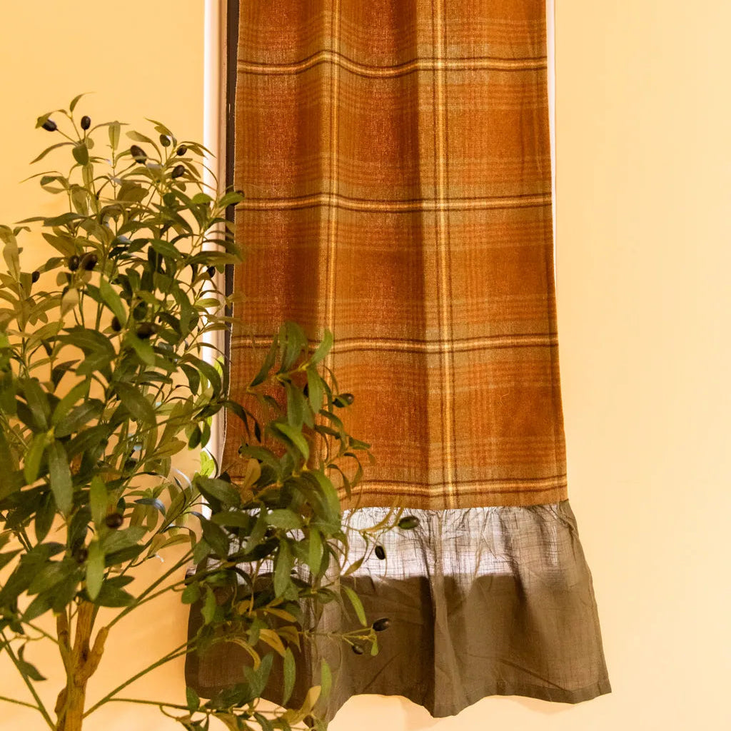 Vintage Plaid Cabinet Curtain - Delicors