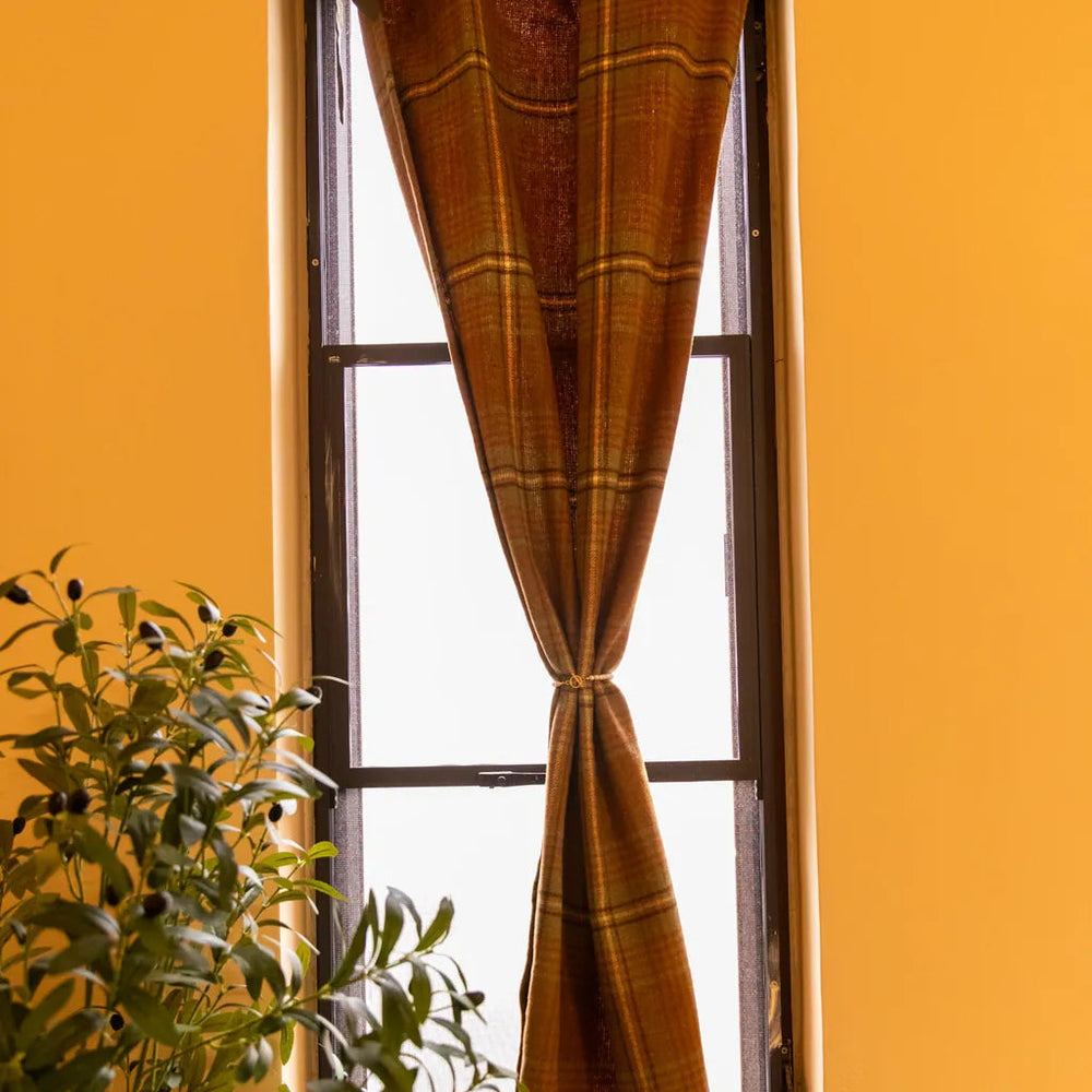 Vintage Plaid Cabinet Curtain - Delicors