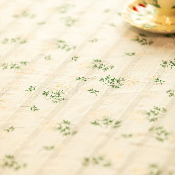 White Wildflower Round Table Cloth - Delicors