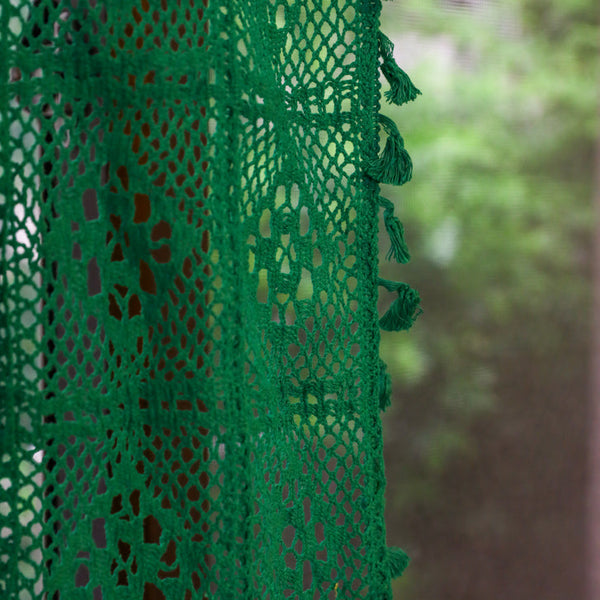 Wisteria Lace Curtain - Green -- Delicors