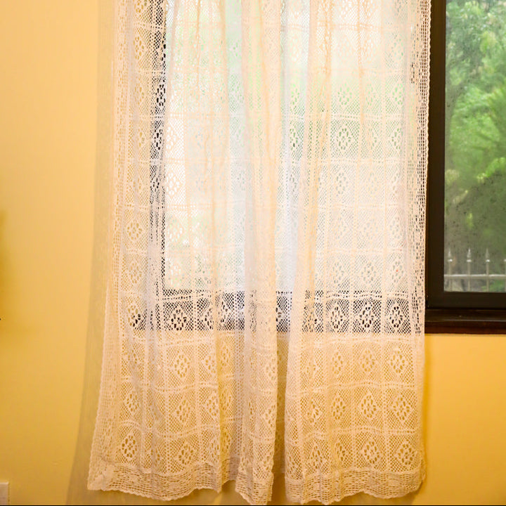 Wisteria Lace Curtain - White -- Delicors