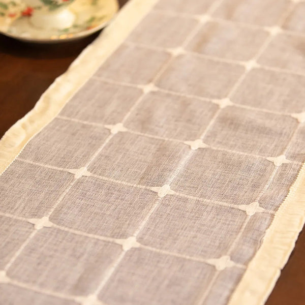 Woven Fringe Square Table Runner - Delicors