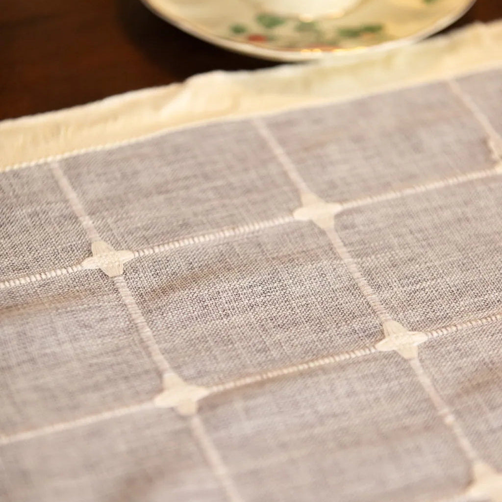 Woven Fringe Square Table Runner - Delicors