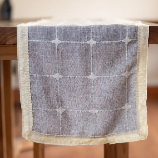 Woven Fringe Square Table Runner - Delicors