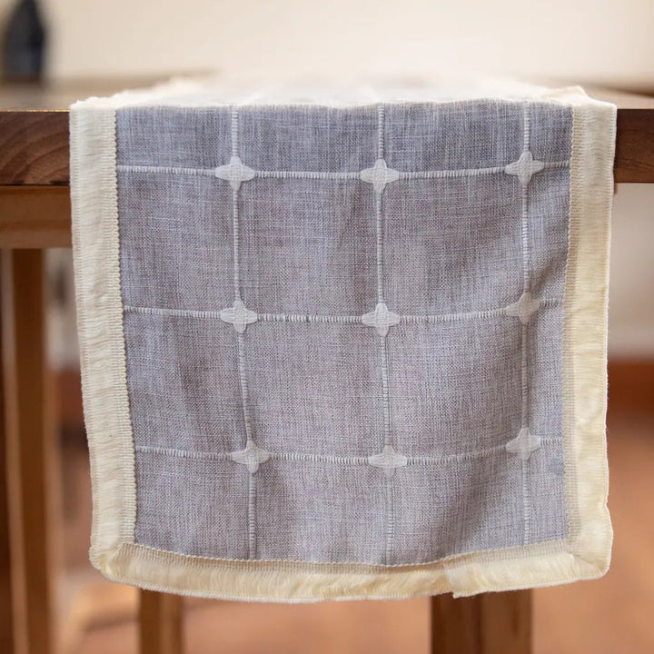 Woven Fringe Square Table Runner - Delicors