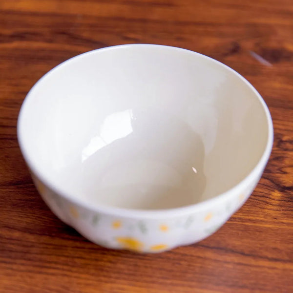 Yellow Garland Ceramic Dining Set 8 InchPlate&6 InchBowl - Delicors