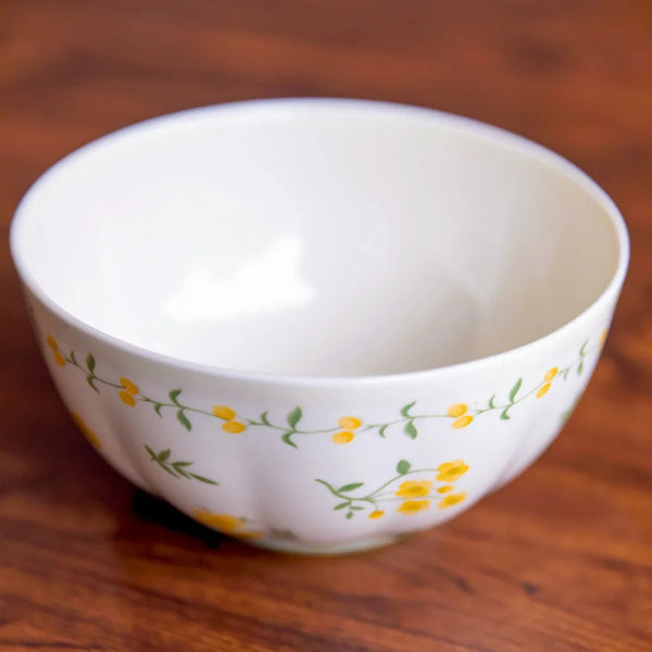 Yellow Garland Ceramic Dining Set 8 InchPlate&6 InchBowl - Delicors