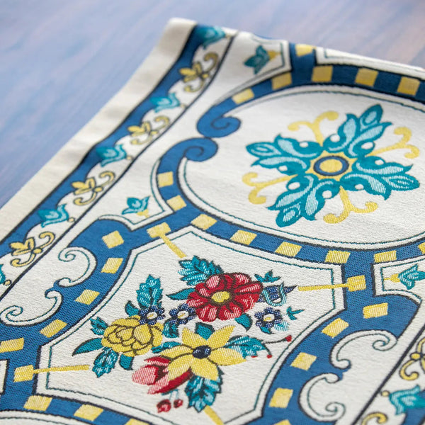 Blue Blooming Table Runner -- Delicors
