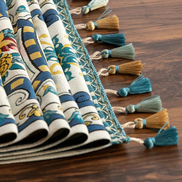Blue Blooming Table Runner -- Delicors