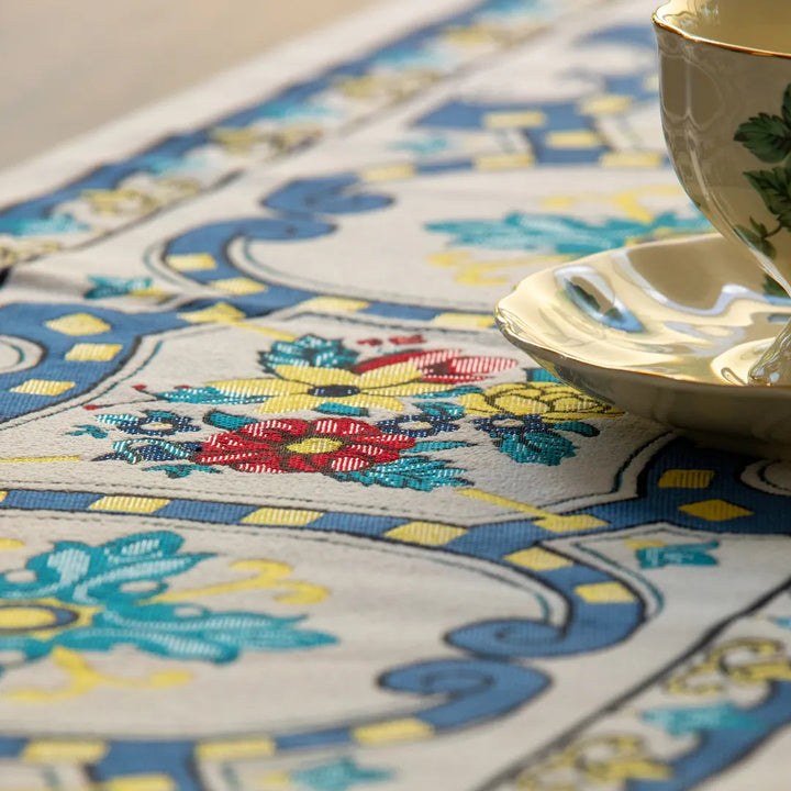 Blue Blooming Table Runner -- Delicors