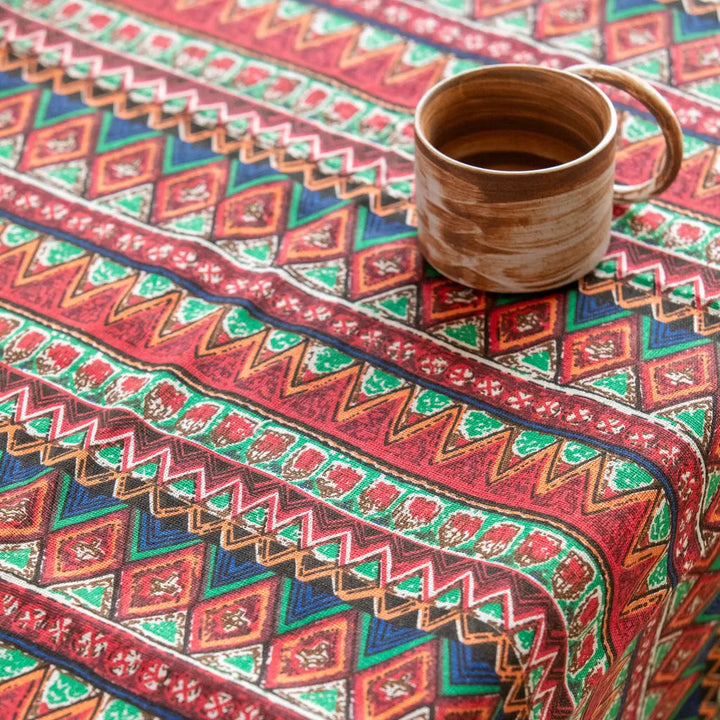 Bohemian Days Diamond Tassel Table Cloth Collection -- Delicors