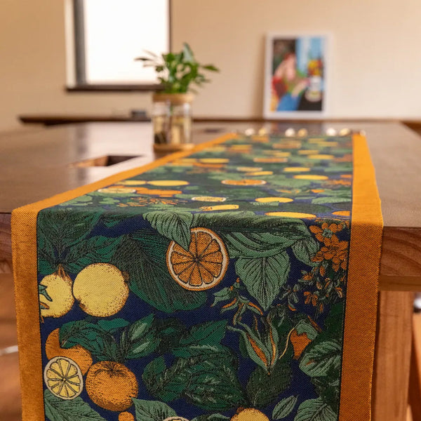 Citrus Grove Tassel Table Runner -- Delicors