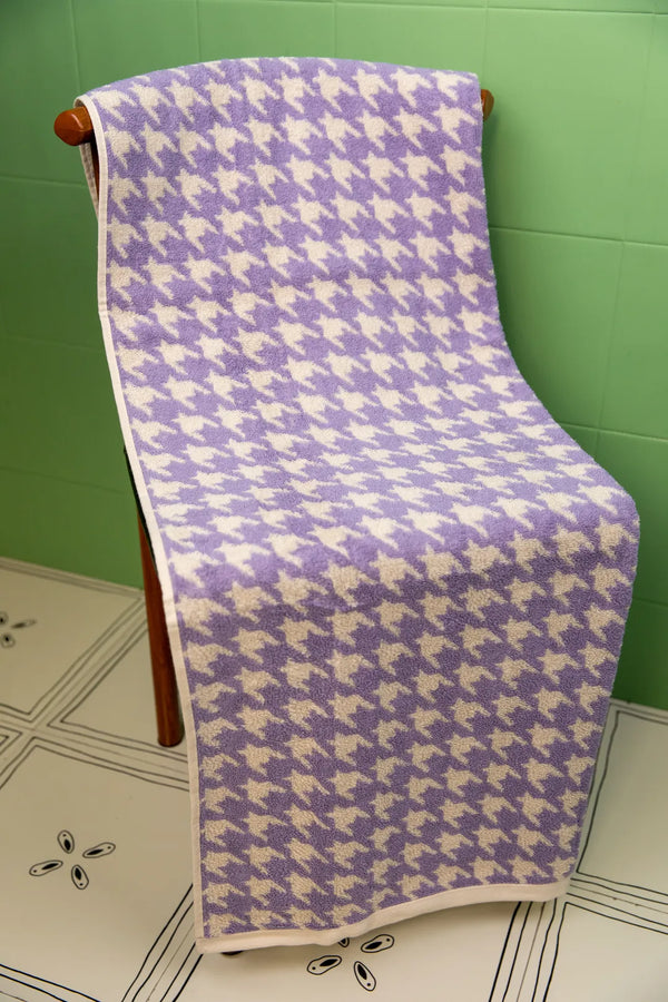 Houndstooth Purple Bath Towel -- Delicors