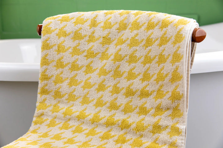 Houndstooth Yellow Bath Towel -- Delicors