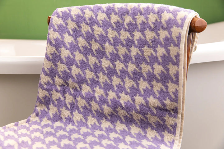 Houndstooth Purple Bath Towel -- Delicors