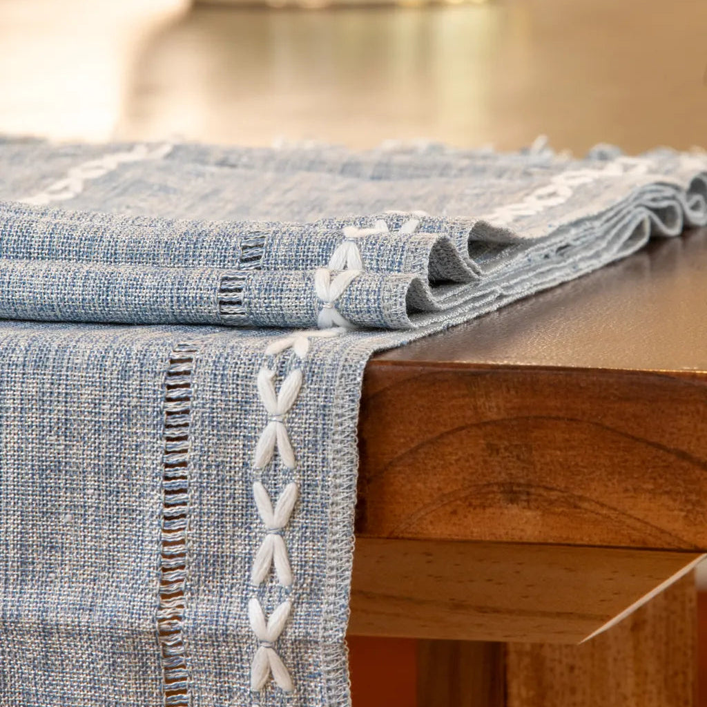 Cloudy Day Tassel Table Runner