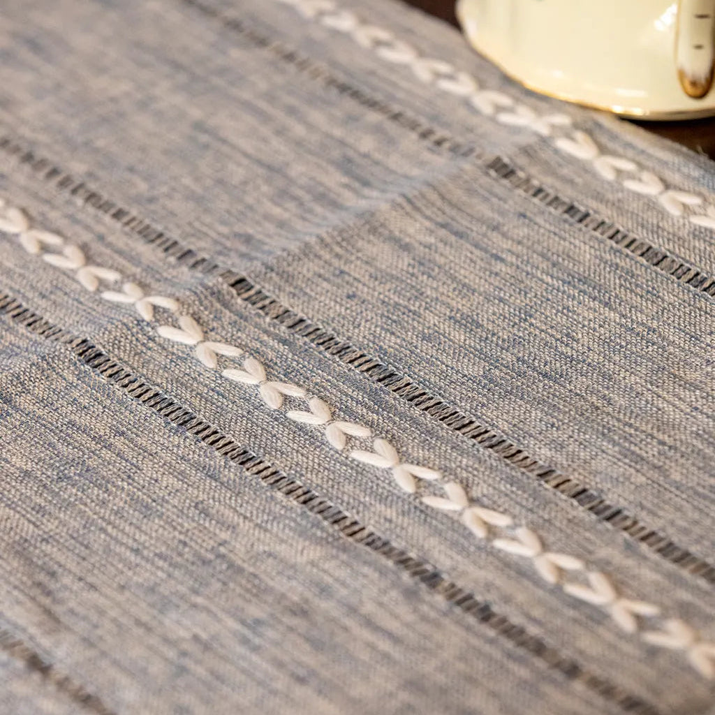 Cloudy Day Tassel Table Runner