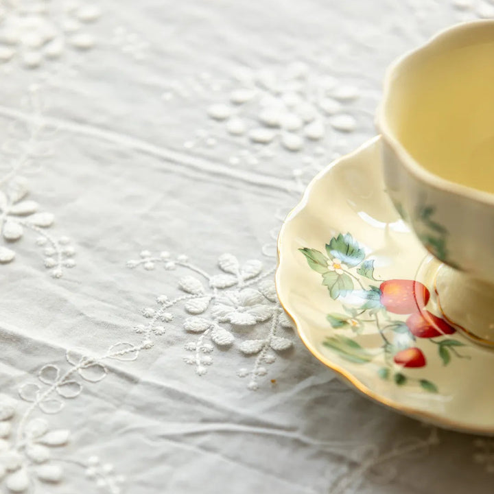 Floral doily cloth with tiered edging