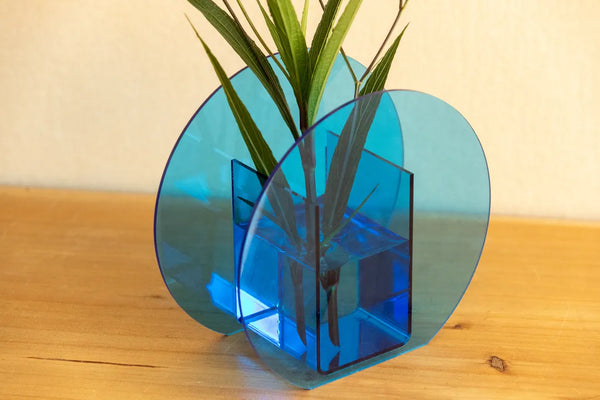 Contemporary acrylic vase ensemble