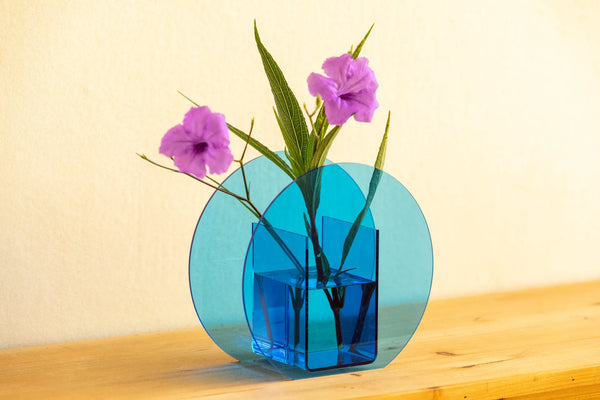 Colorful acrylic vases for decor