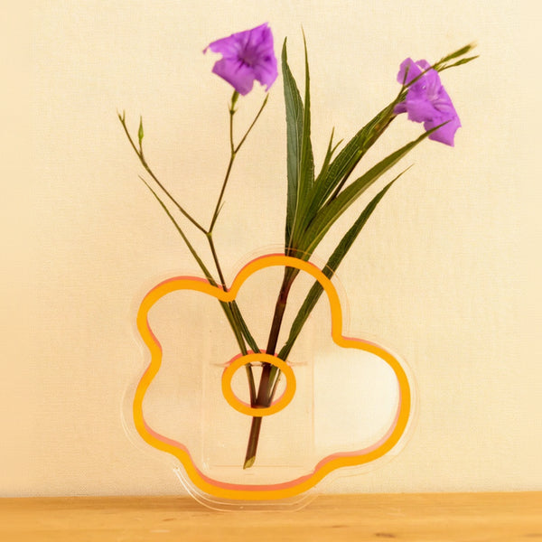 Transparent floral acrylic coaster