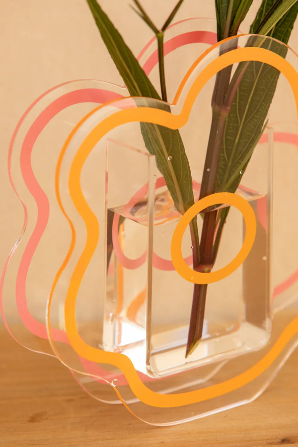 Clear flower shaped drink coaster