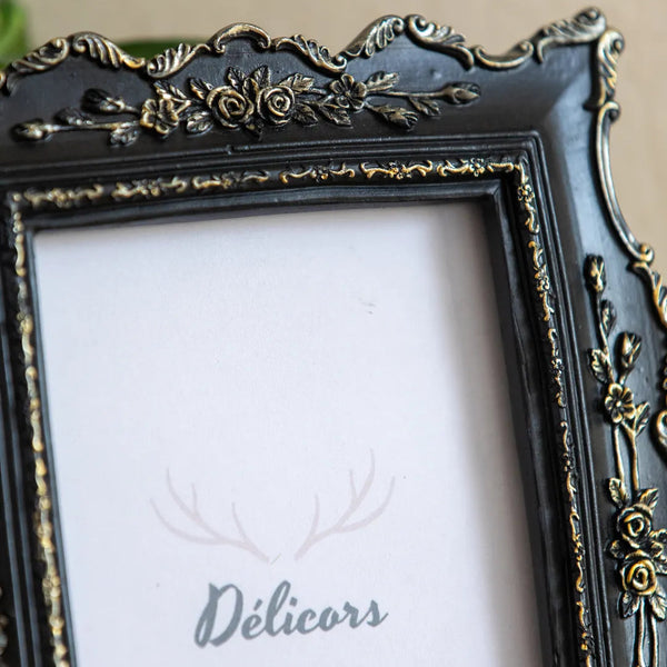 Gilded Noir Rococo Photo Frame -- Delicors